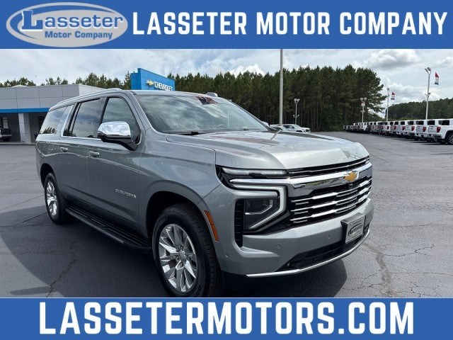 2025 Chevrolet Suburban Premier in Sterling Gray Metallic — front three-quarter view