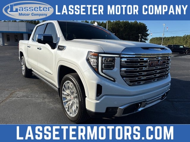 2024 GMC Sierra 1500 Denali in White Frost Tricoat — front three-quarter view